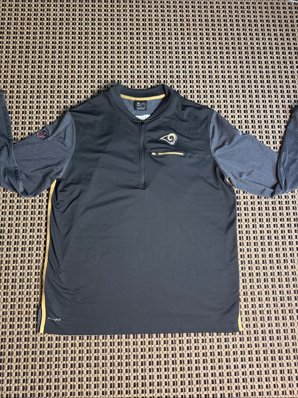 Men's Los Angeles Rams NFL Nike Pullover Quarter-Zip Jersey